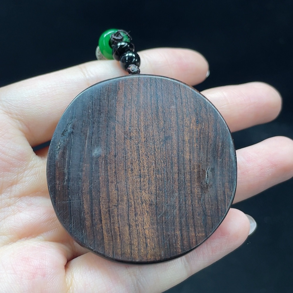 W34049441 Ceramic shard, painted ceramic shard inlaid pendant