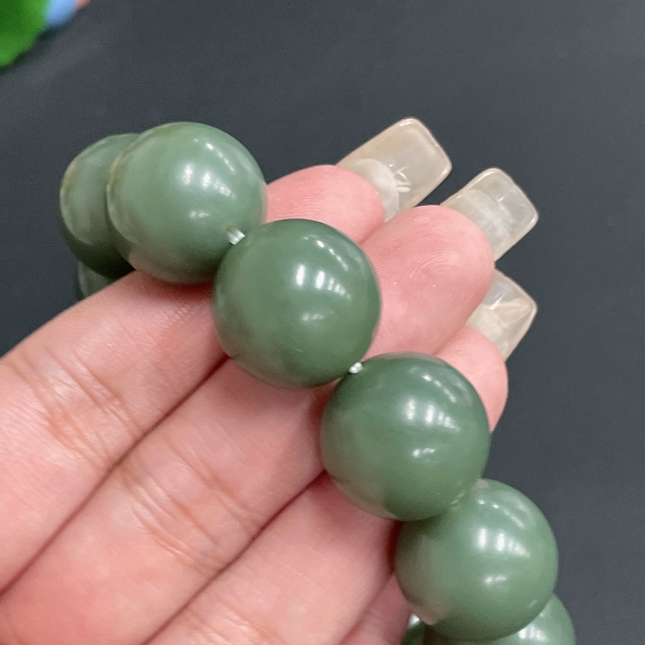 H22550679 Hetian Jade Bracelet Approx. 17.8mm Total Weight Approx. 111g