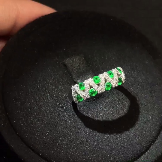 C34008745 18K Emerald Ring Clarity Enhanced Total Weight Approx. 3.51g Size 12 Stone Approx. 1.7mm