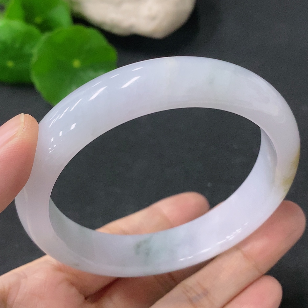 F33886358 Jadeite Round Bangle, Total Weight Approx. 53.5g, Undetermined Color Origin, Size 57