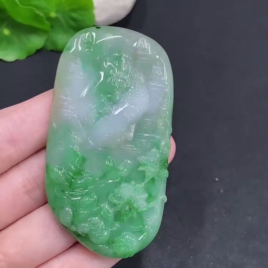 F33906713 Jadeite A Thought Between Pendant, Total weight about 49g