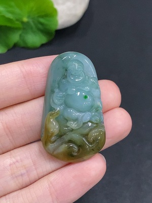 F35123879 Jadeite Buddha Pendant, Total Weight Approx. 15g