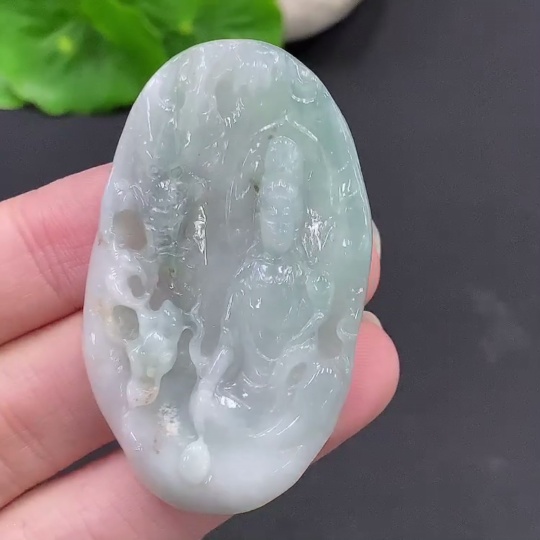 F25918184 Jadeite Guanyin Pendant, Total Weight Approx. 19.7g