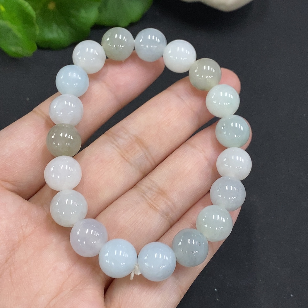 F35125836 Jadeite Bead Necklace approx. 9.8mm Total Weight approx. 32.6g