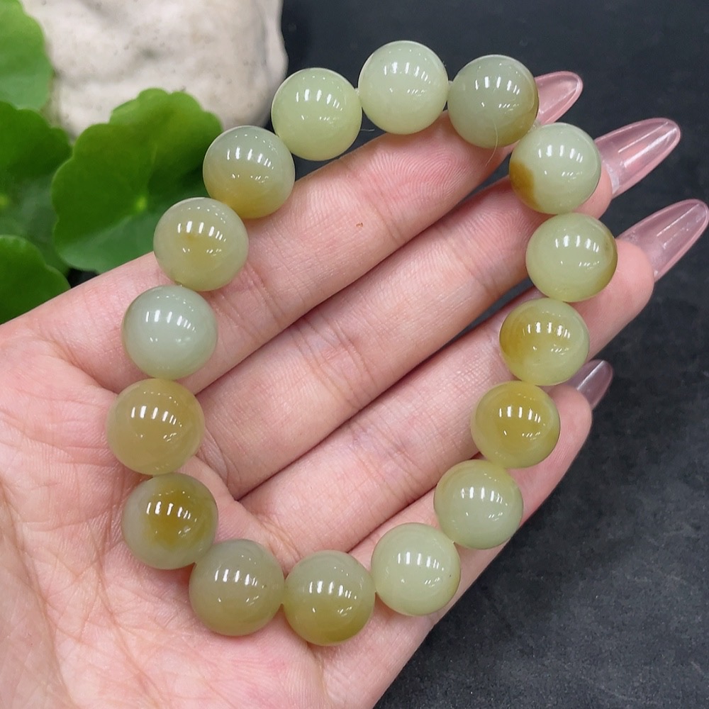 H33924683 Hetian Jade Bracelet Approx.11.7mm Total Weight Approx.42.1g