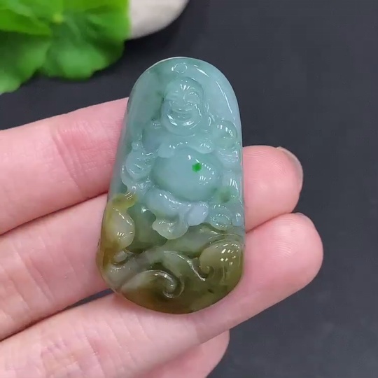 F35123879 Jadeite Buddha Pendant, Total Weight Approx. 15g