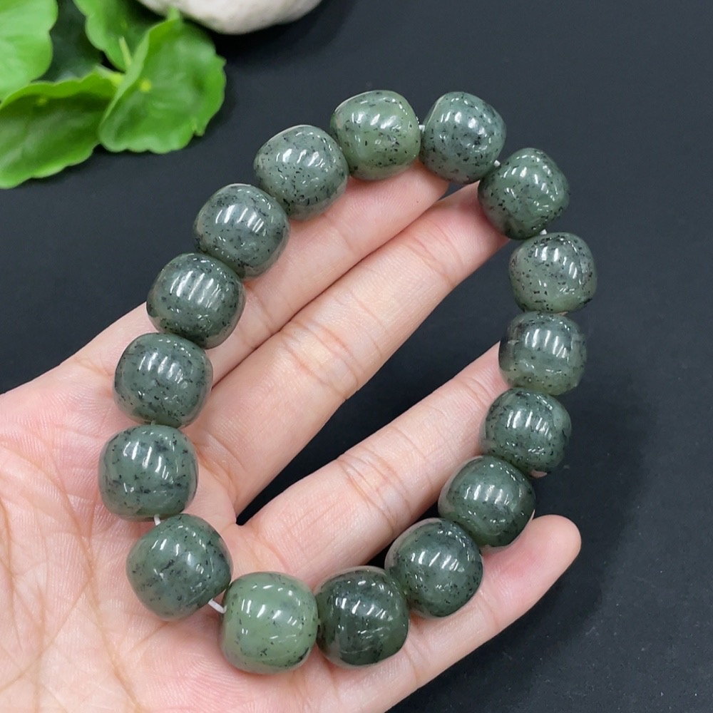 H29353717 Hetian Jade Bracelet, Approx. 14mm, Total Weight Approx. 75.9g