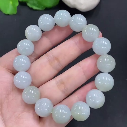 F22453535 Jadeite Bead Necklace Approx. 13.3mm Total Weight 67.863g
