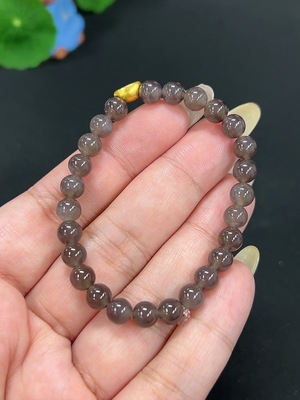 H41947348 和田玉手串 卡5.8mm左右 货品总重约9.3g 含金量99%  空心金易损
