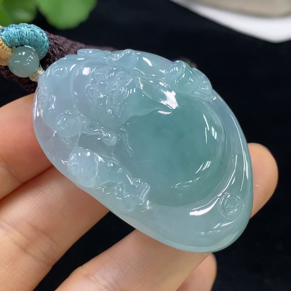 F31599831 Jadeite God of Wealth Pendant