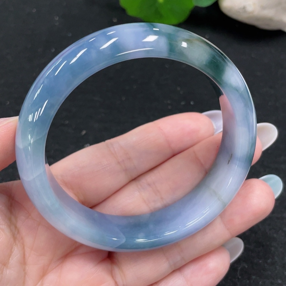 F33872933 Jadeite Round Bracelet Size 56.8 Total Weight Approx. 64.5g (with crack)