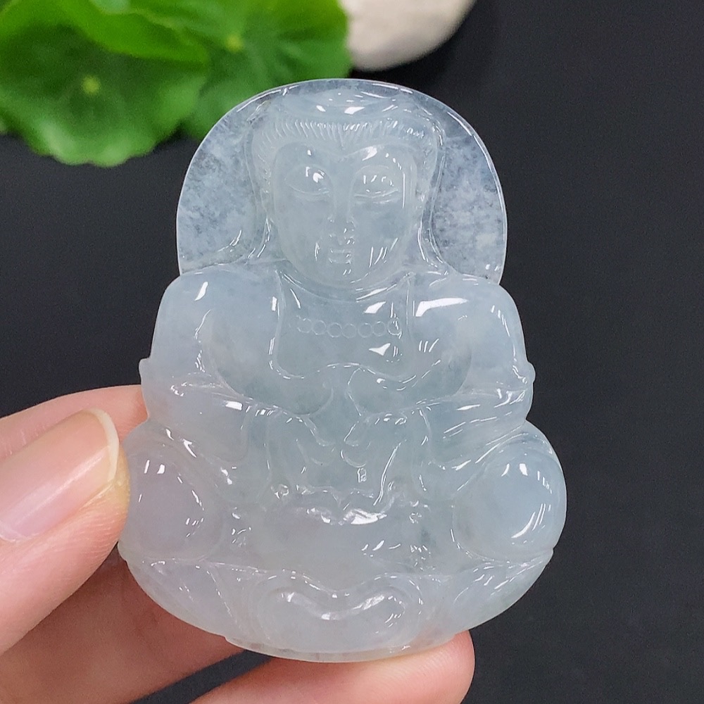 F31606363 Jadeite Guanyin Pendant Total weight about 26g