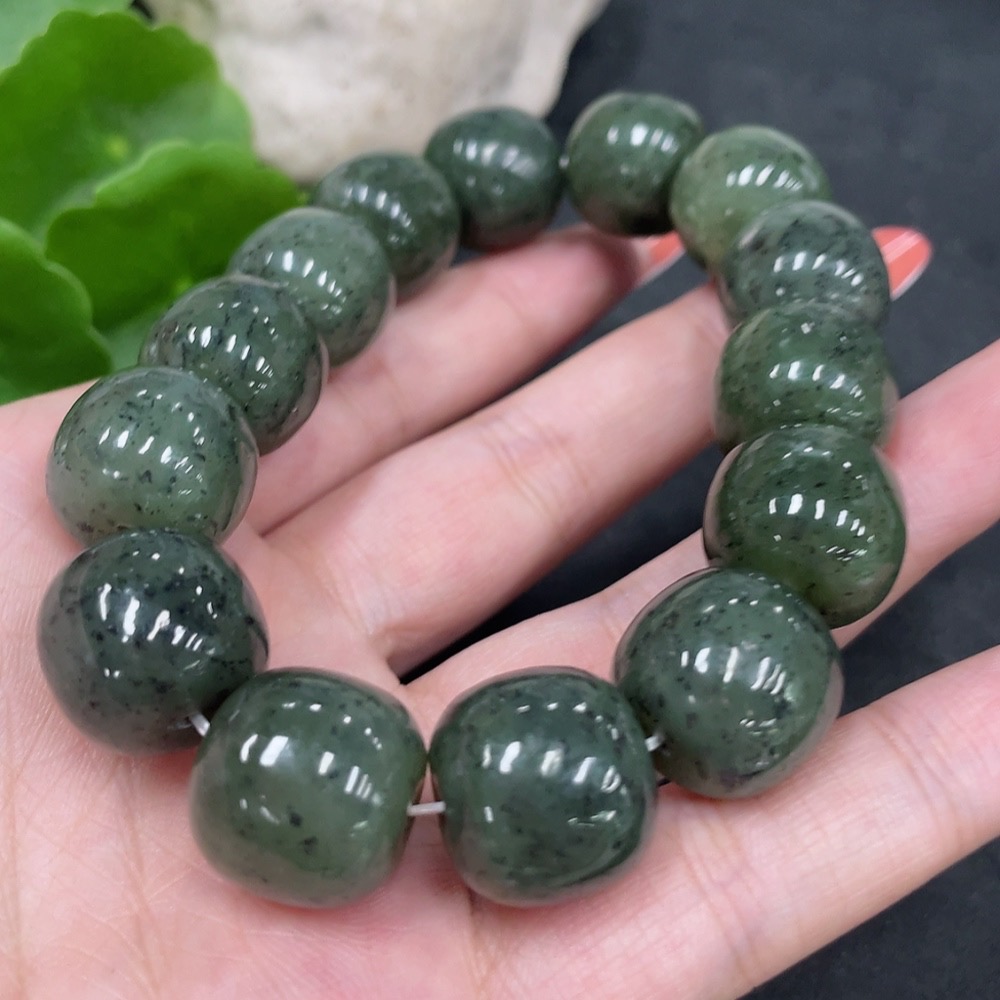 H34979170 Hetian Jade Bracelet (Approx. 15.8 mm, Total Weight Approx. 97.8g)