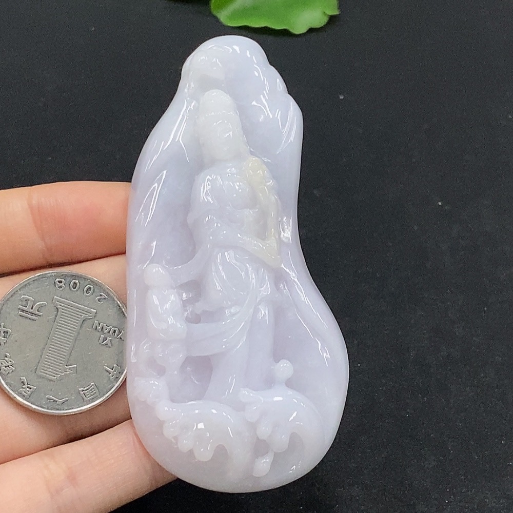 F32819399 Jadeite Guanyin Pendant Total Weight Approx. 56.44g