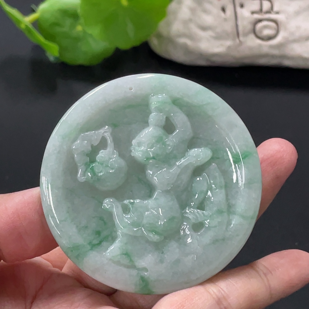 F33875497 Jadeite Pendant Total Weight Approx. 40.9g