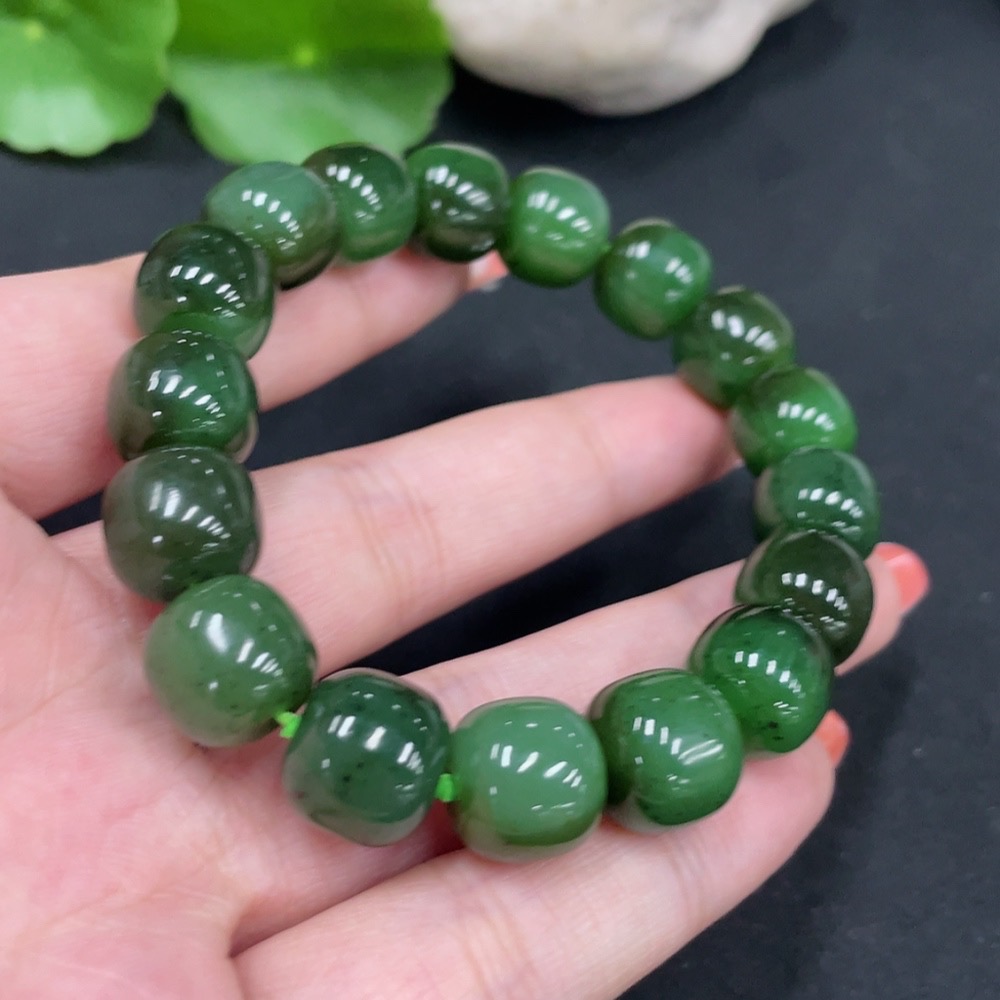 H34062985 Hetian Jade Bracelet, Approx. 11.2mm, Total Weight Approx. 47.6g