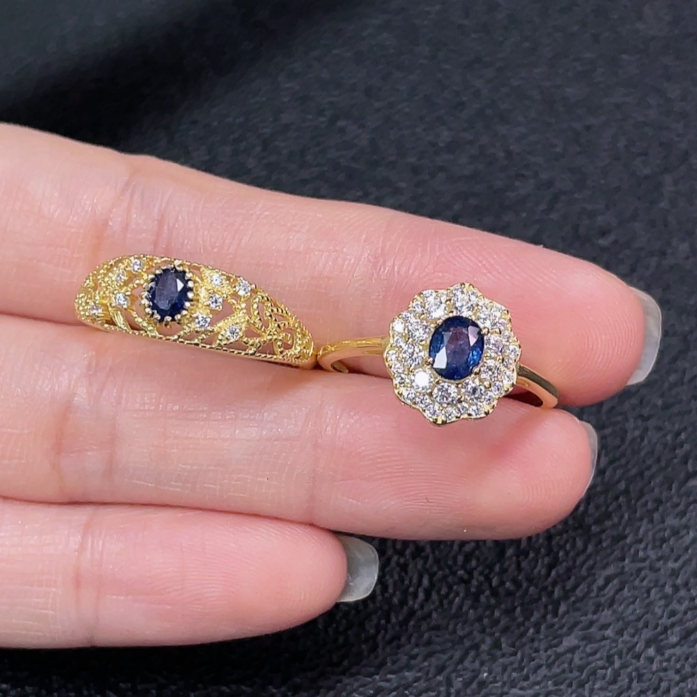 C34039340 Sapphire Ring Non-Gold Adjustable Total Weight Approx. 3.57g Sell as a Lot