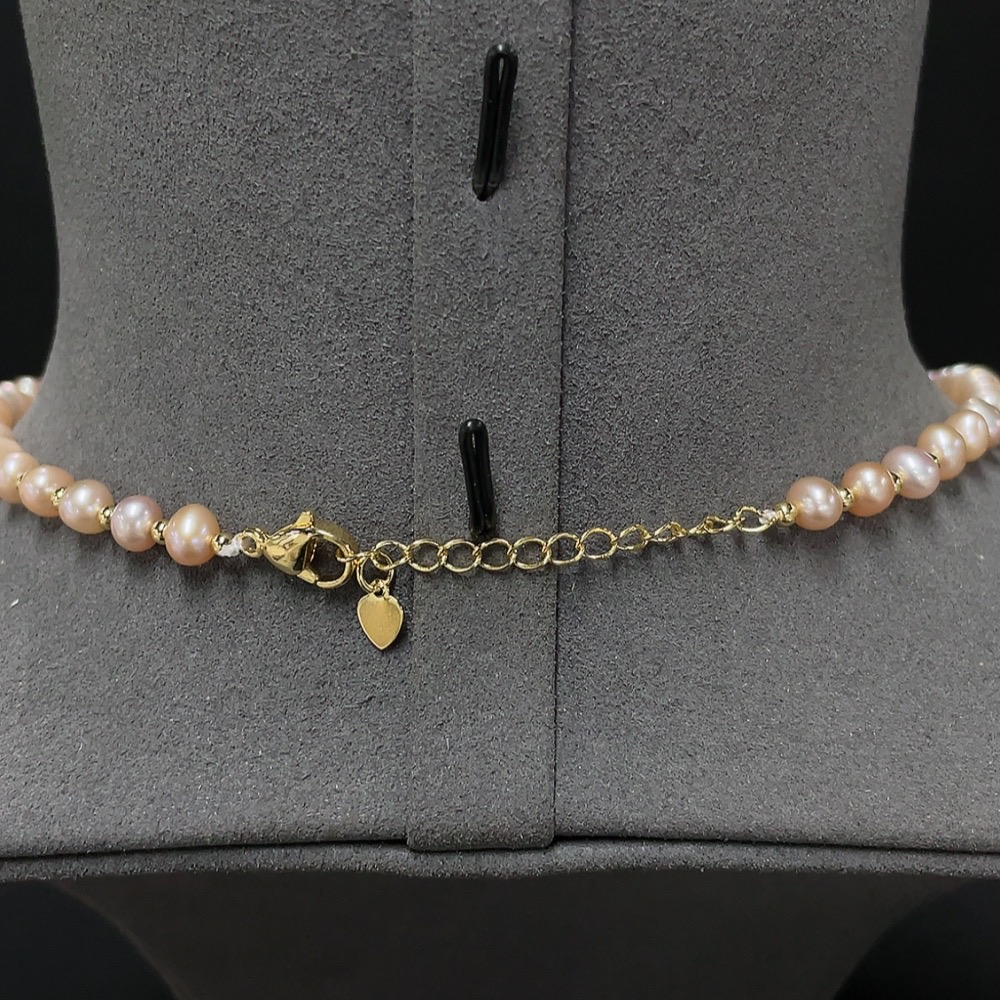 C34007300 Pearl Bead Necklace Non-Gold Total Weight Approx. 13.71g Size 5.6-6.7mm