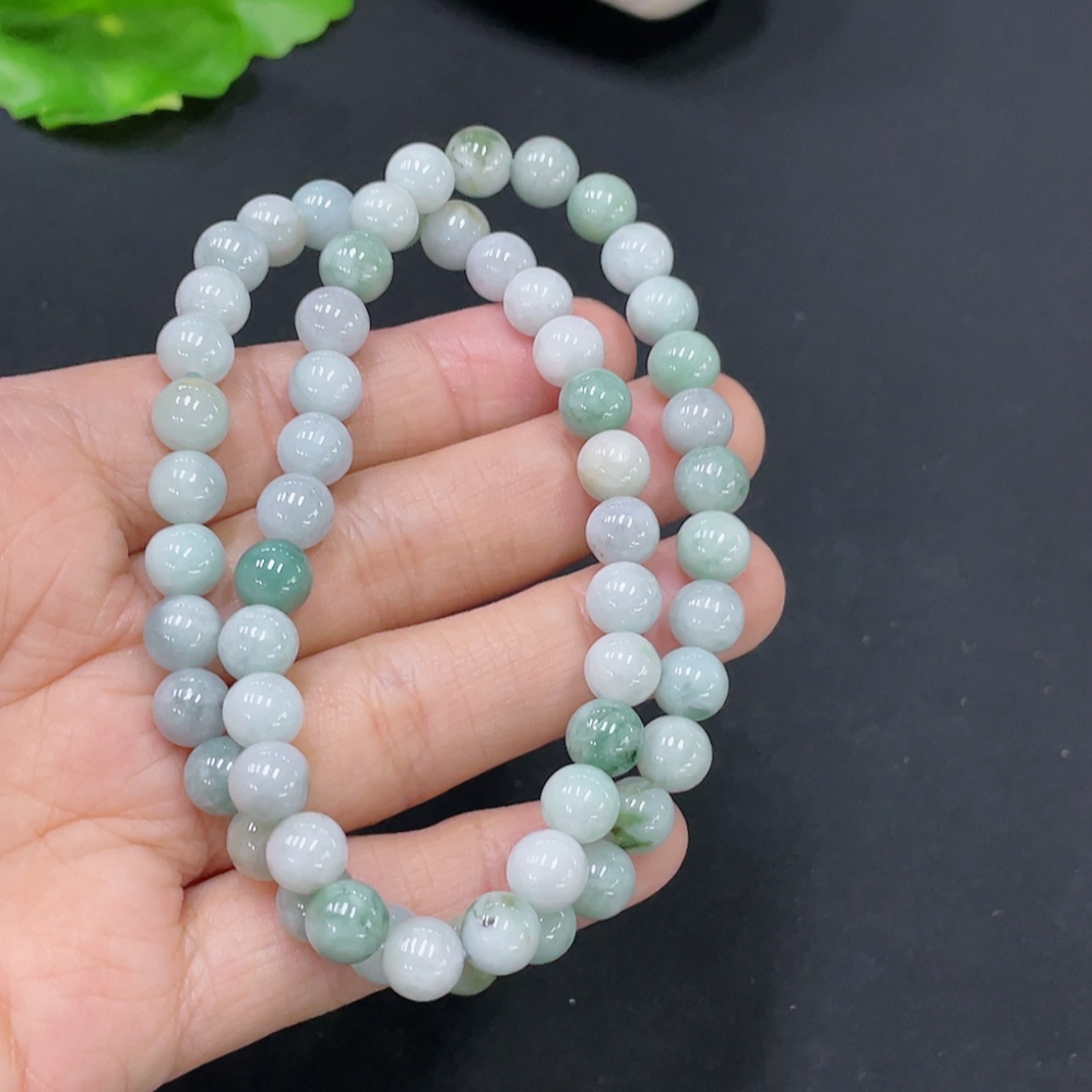 F31674462 Jadeite Bead Necklace Total Weight Approx.30.74g Size About 6.9mm