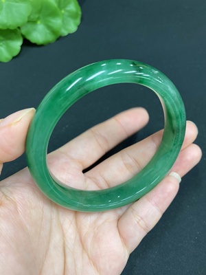 H34015252 African Emerald (Dulong Jade) Regular Circle Bracelet