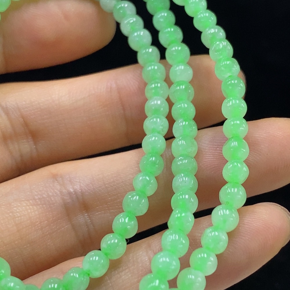 F33928909 Jadeite Bead Necklace Approx. 3.8mm Total Weight Approx. 18.8g Non-Gold