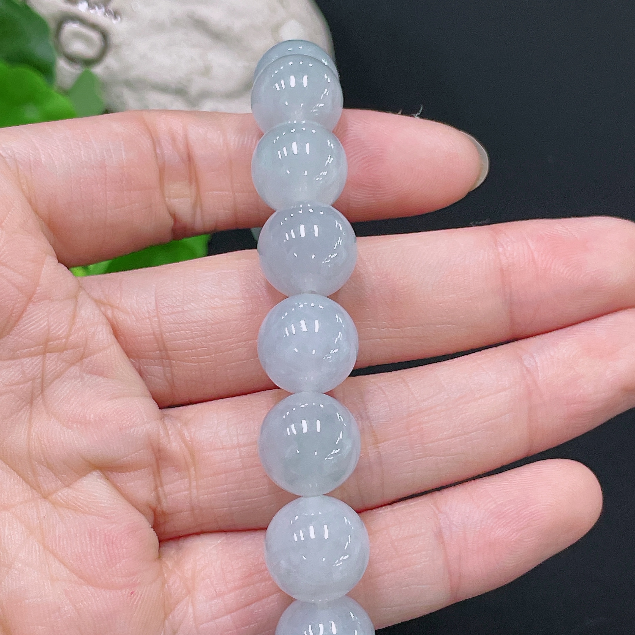 F33865617 Jadeite Bead Bracelet Approximately 12mm Total Weight About 51.55g