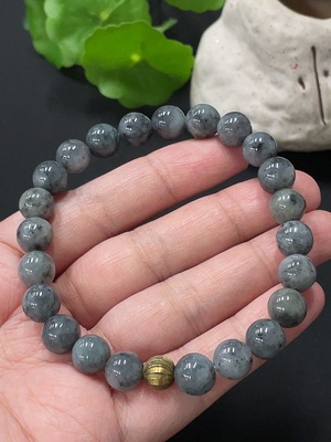 F34978300 Jadeite Bracelet with 8.7mm Beads, Total Weight Approx. 29.4g, Non-Gold Matching Beads