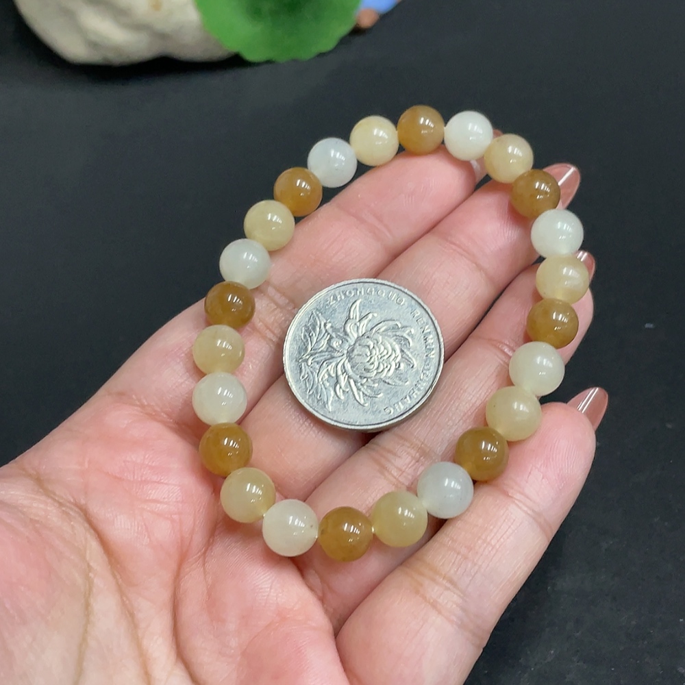 H34004024 Hetian Jade Bracelet, Approx. 7.7mm, Total Weight About 19g