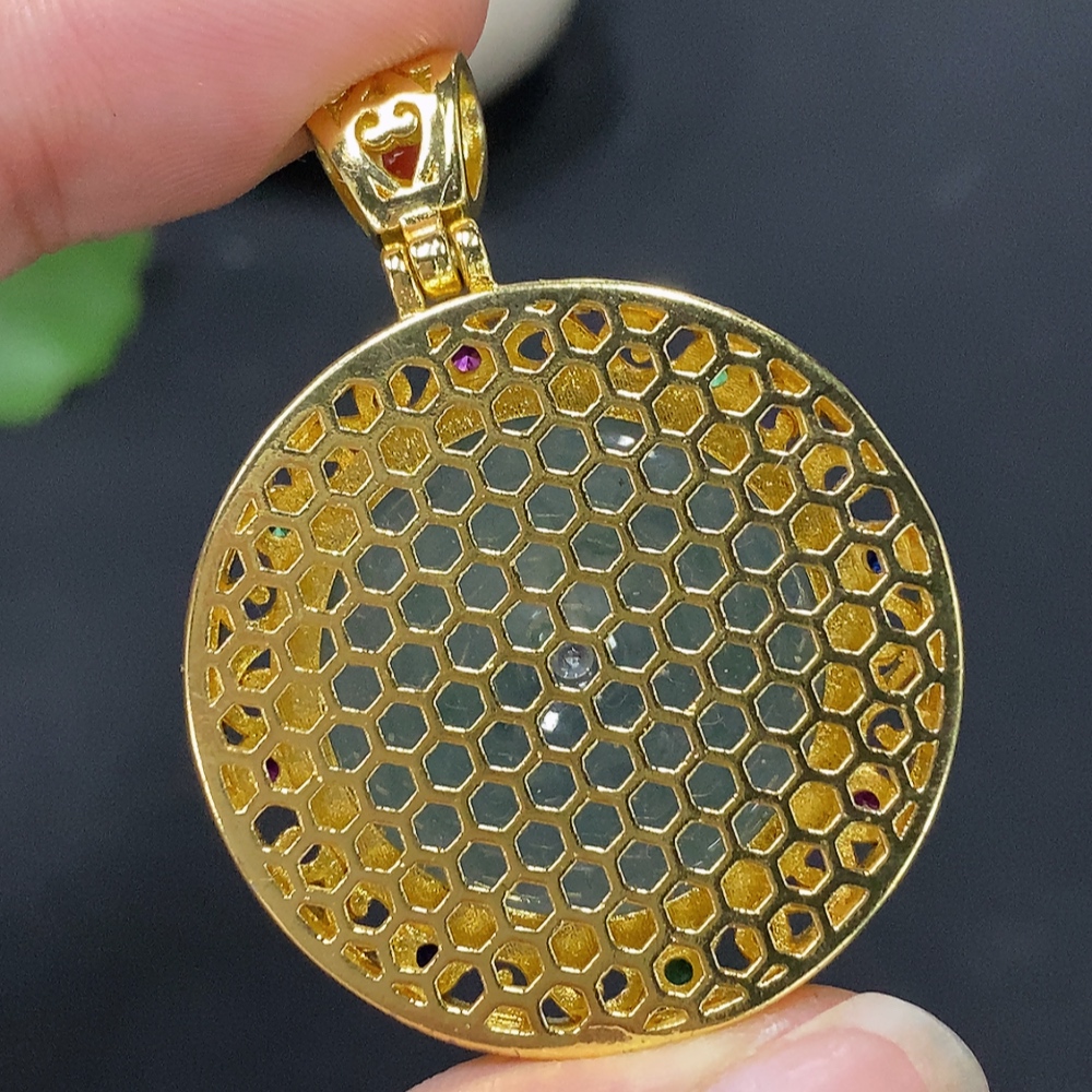 F28291269 Jadeite inlaid piece non-gold total weight about 14.77g