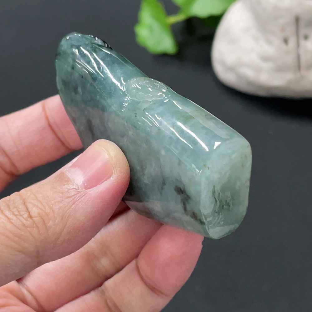 F35145668 Jadeite small ornament total weight about 61.17g containing other mineral components