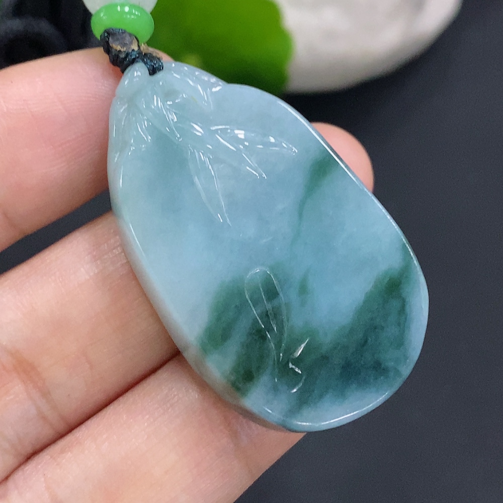 F27136877 Jadeite Bamboo Pendant Total Weight with Rope Approx. 23.2g (Beads Non-A)