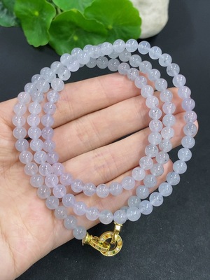 F42967322 翡翠珠链 非金 货品总重量约36.5克 卡5.6mm左右
