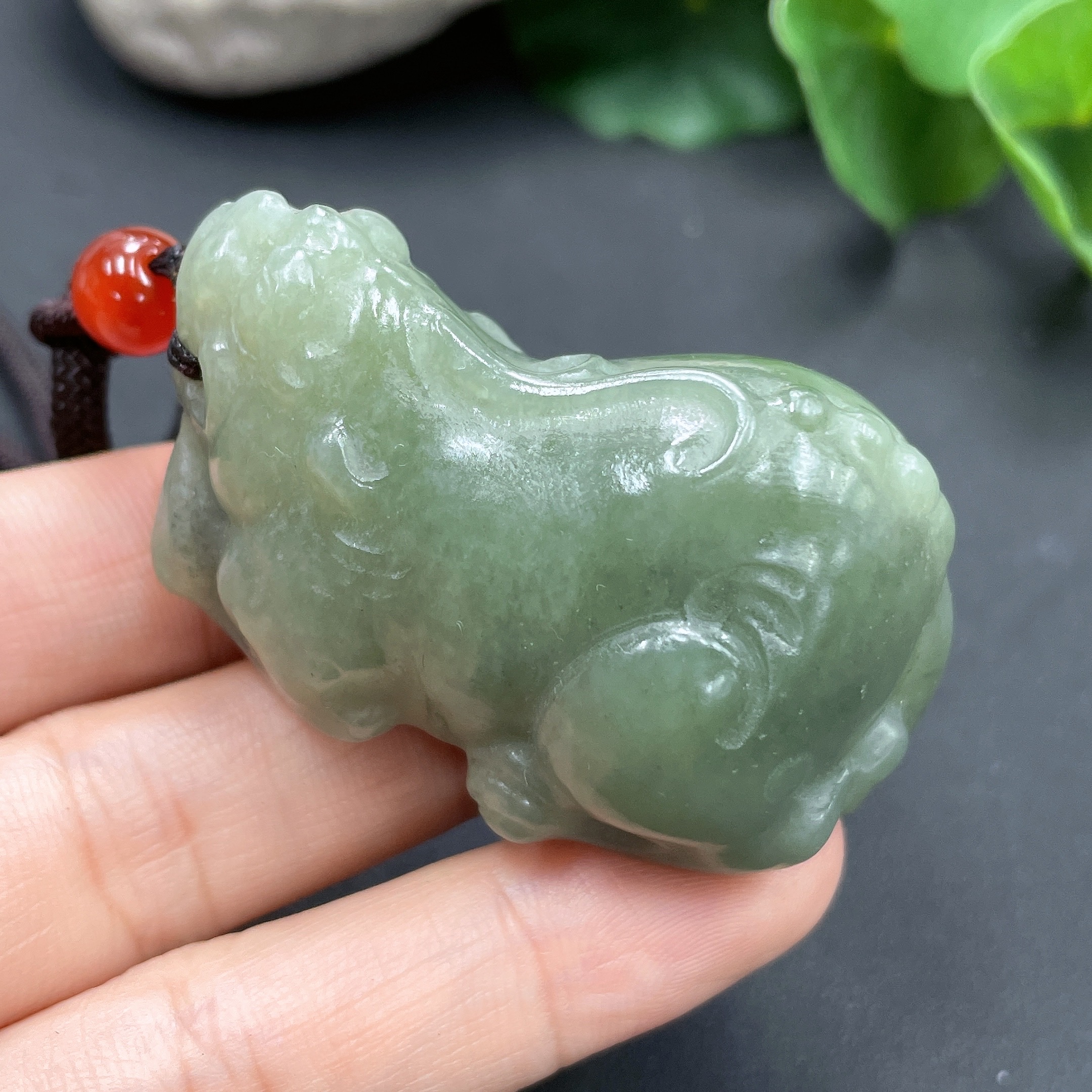 H17952542 Hetian Jade Handheld Piece Pi Xiu Total Weight Approx. (Including Rope) 70.6g