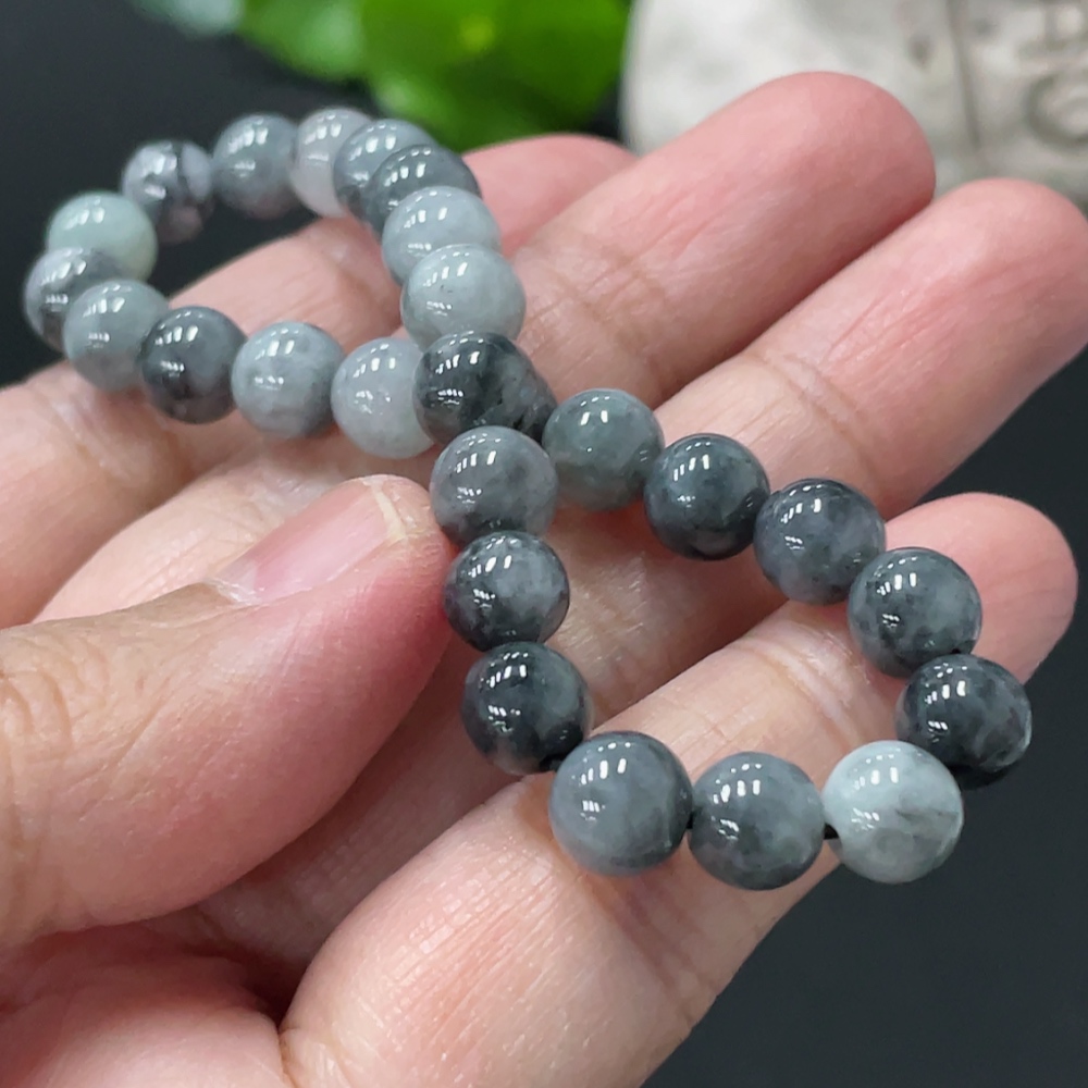 F34979085 Jadeite Bracelet Approx. 7mm Beads Total Weight Approx. 14.8g