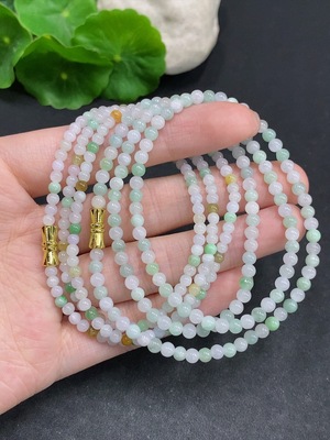 F34061624 Jadeite Beads Sell as a Lot Non Gold Inlaid