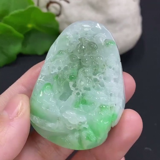 F34070798 Jadeite Pendant Landscape Total Weight Approx. 43.81g