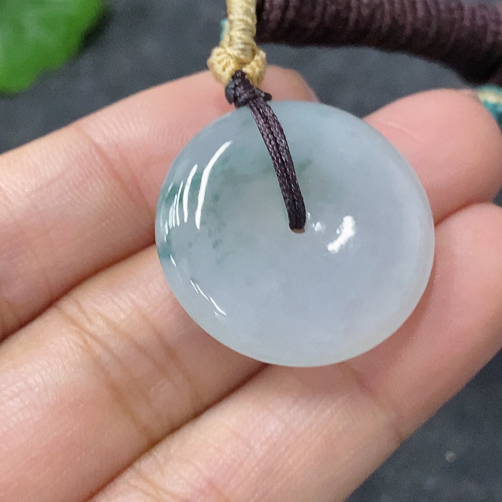 F34997828 Jadeite Pendant Peace Ring Total Weight Approx. 8g with Rope
