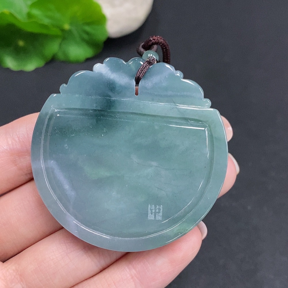 F34060549 Jadeite Dragon and Phoenix Auspicious Pendant