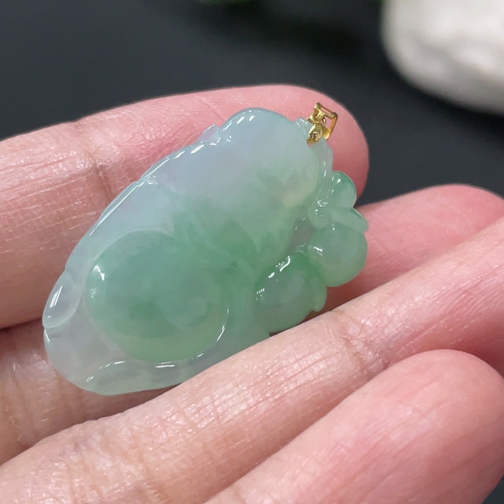 F34978857 Jadeite Pendant Buddha 18k Total Weight Approx. 4.7g