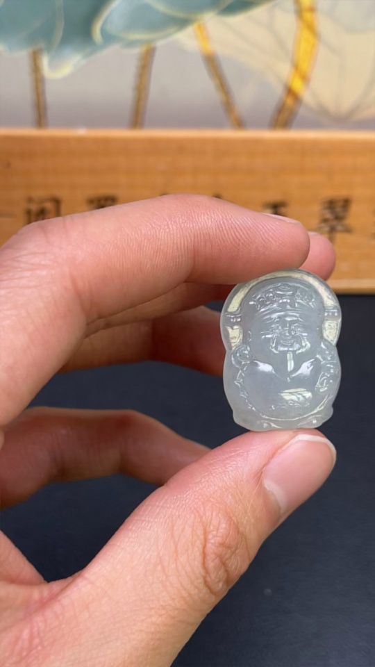 F26971040 Jadeite God of Wealth Pendant, Total Weight Approx. 5.65g