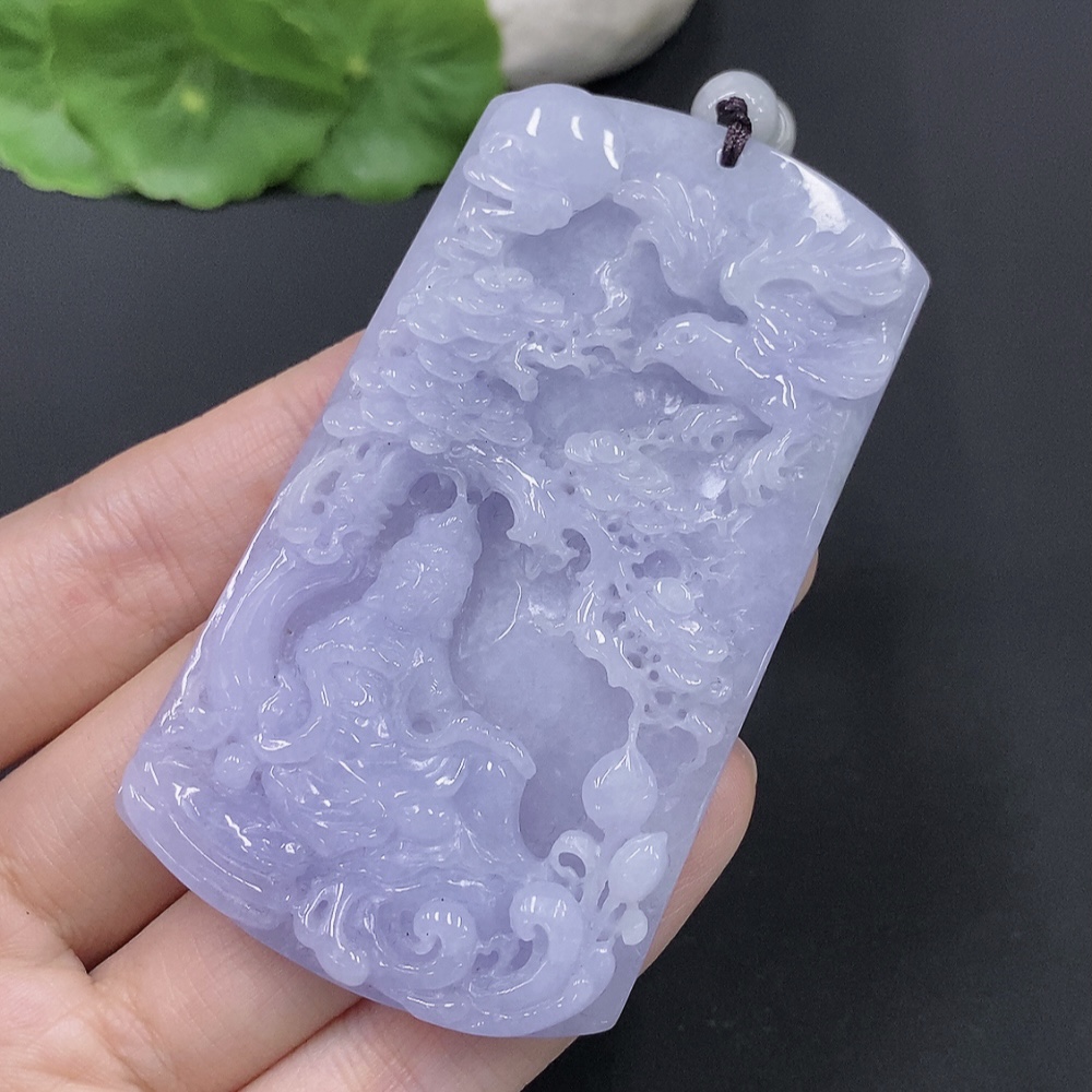 F28271113 Jadeite Mountain and Water Guanyin Pendant