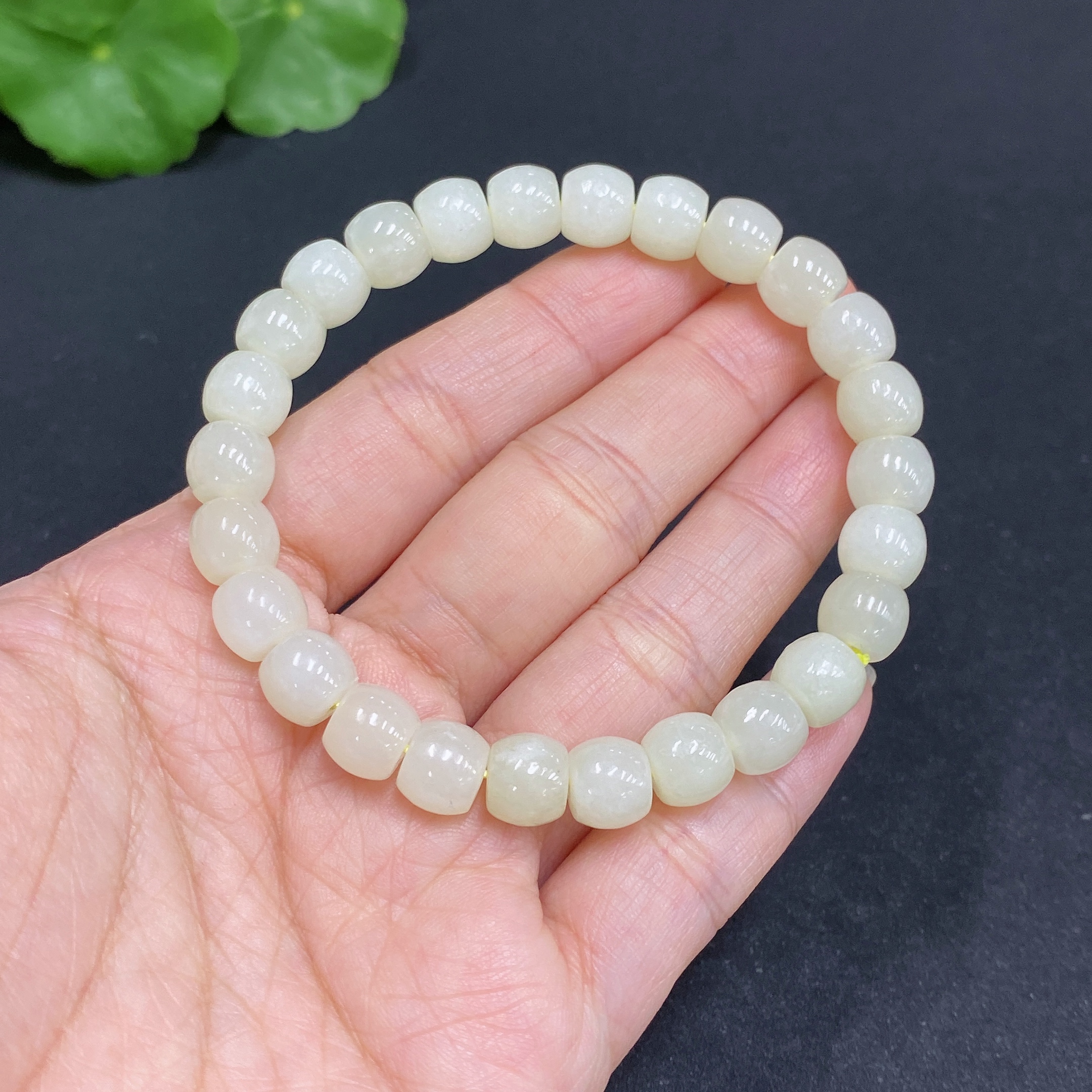 H34014029 Hetian Jade Bracelet Approx. 7.8mm Total Weight About 20.6g
