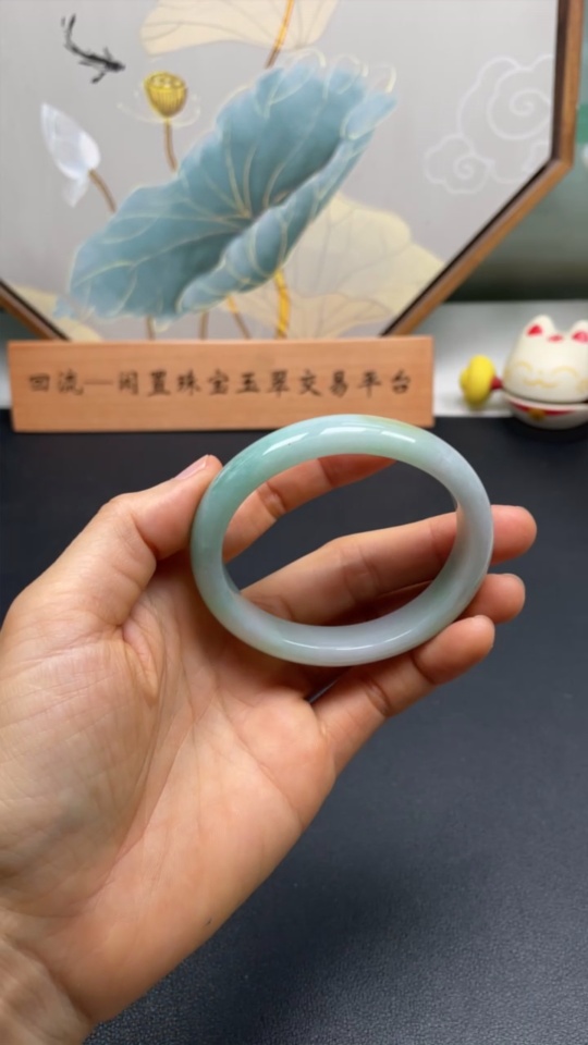 F15655667 Imperial Jadeite Bangle, Size 56.4, Short Diameter 48.5