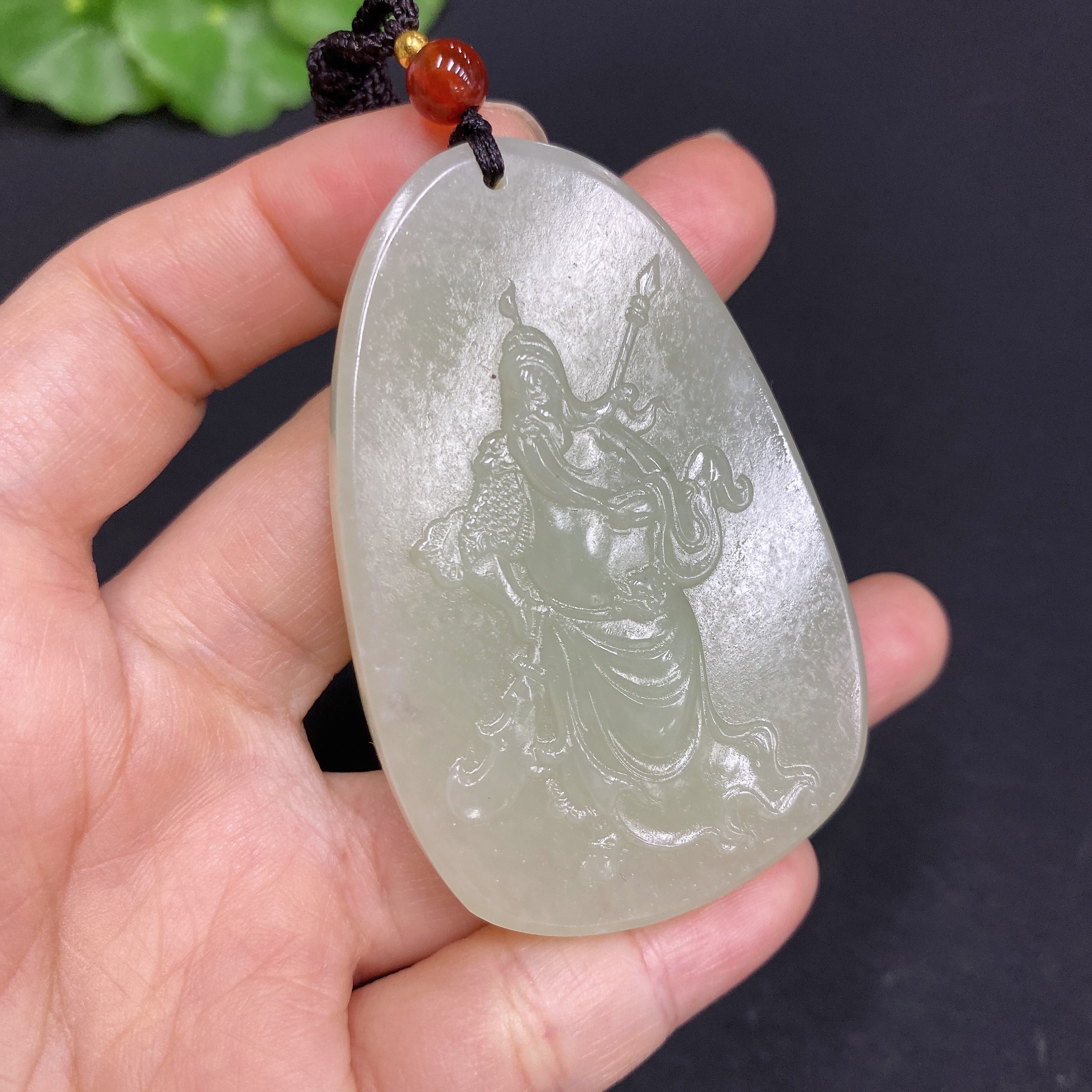 H28311828 Hetian Jade Pendant Guan Gong Gross Weight (with rope) 38.7g
