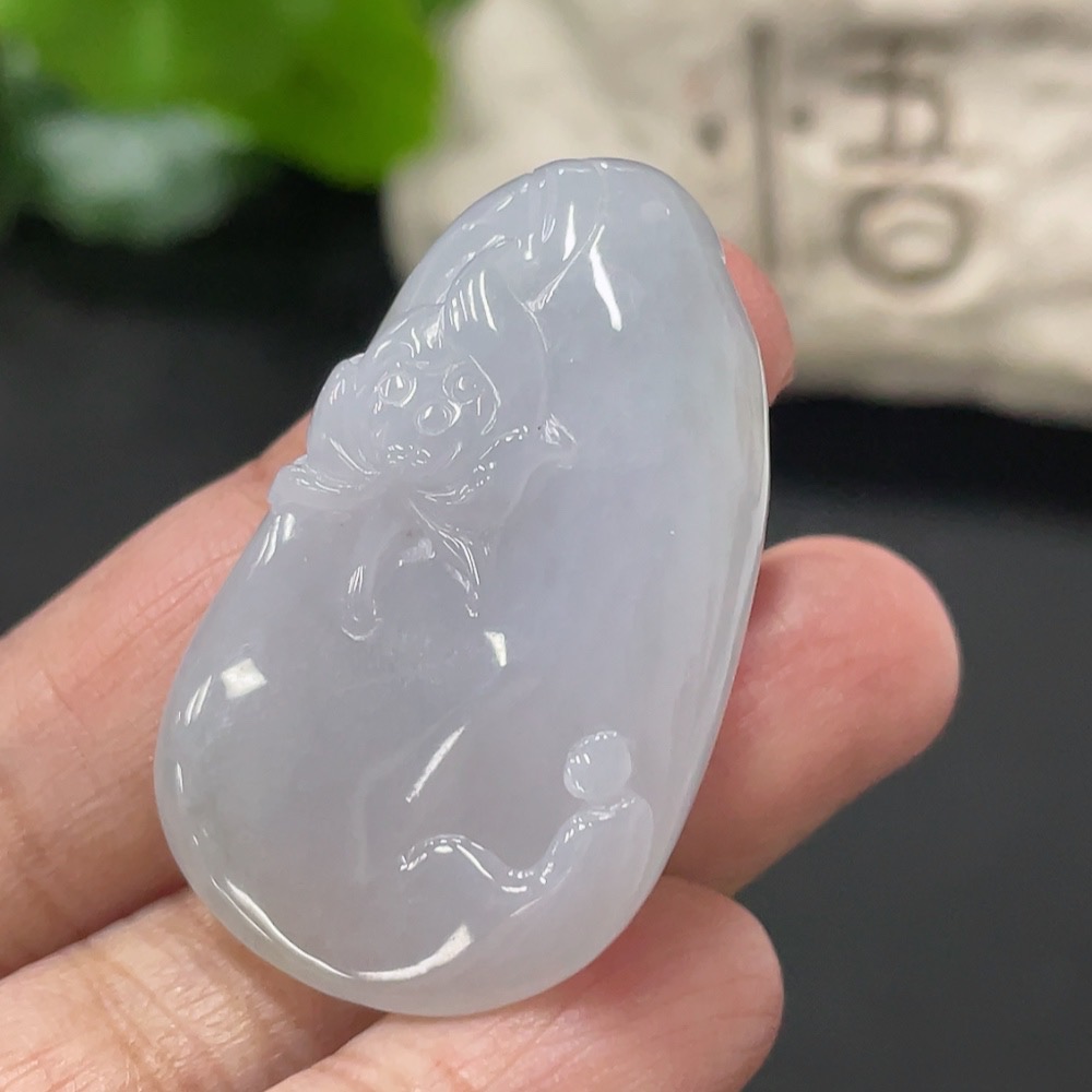F35109376 Jadeite Enlightenment Pendant, Total Weight Approx. 13.4g