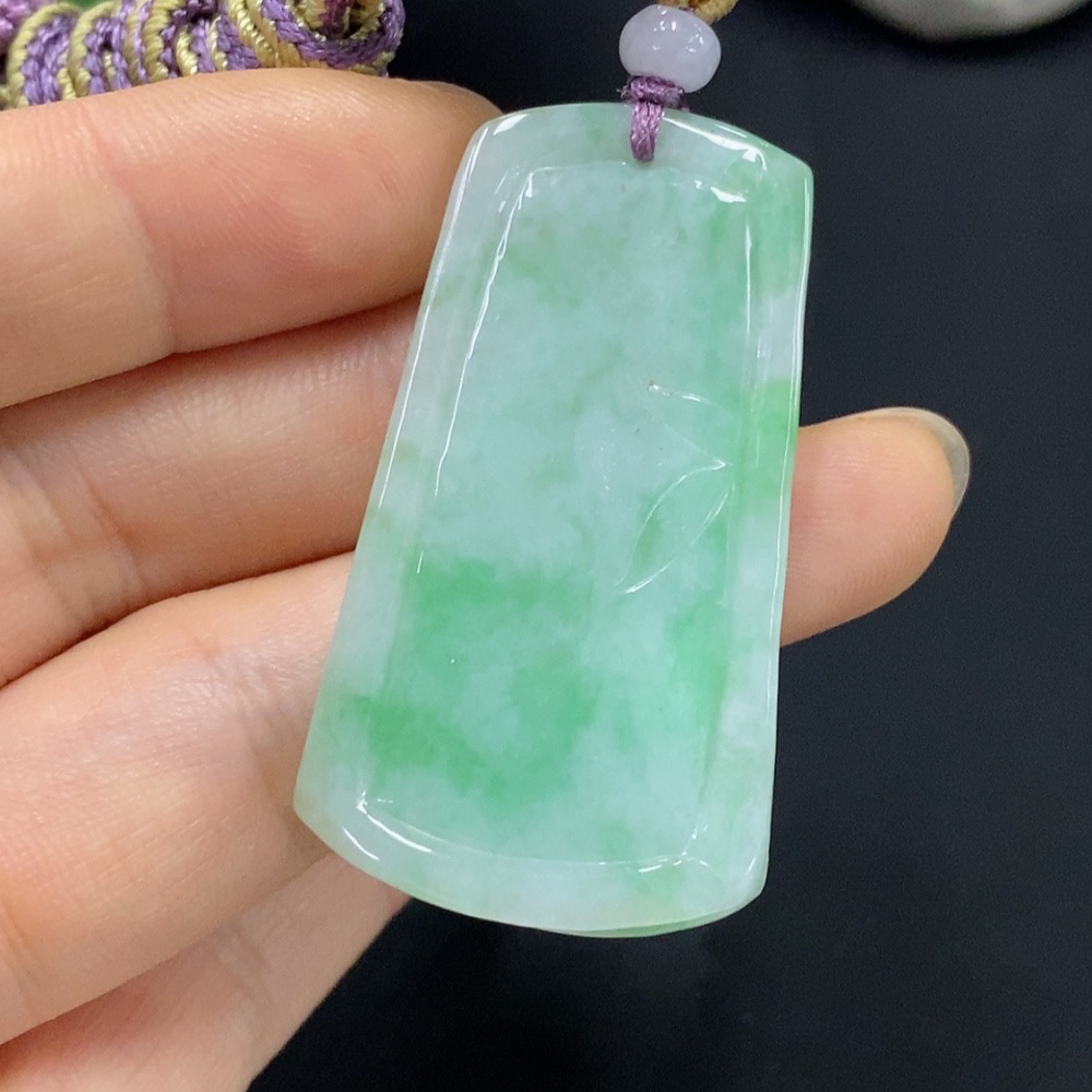 F29362873 Jadeite Bamboo Pendant Total Weight Approx. 19.71g (including rope weight)