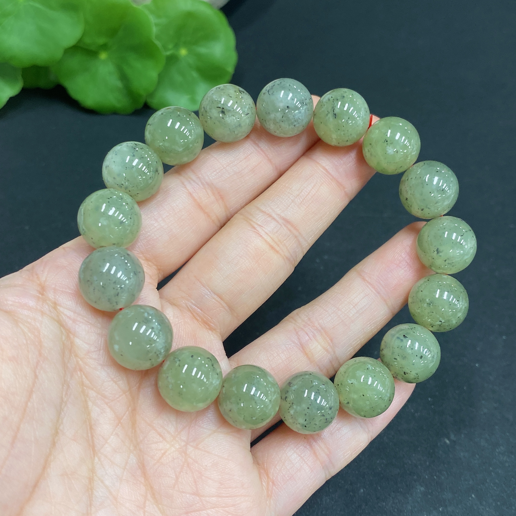 H34015776 Hetian Jade Bracelet Approx.11.7mm Total Weight Approx.45.1g