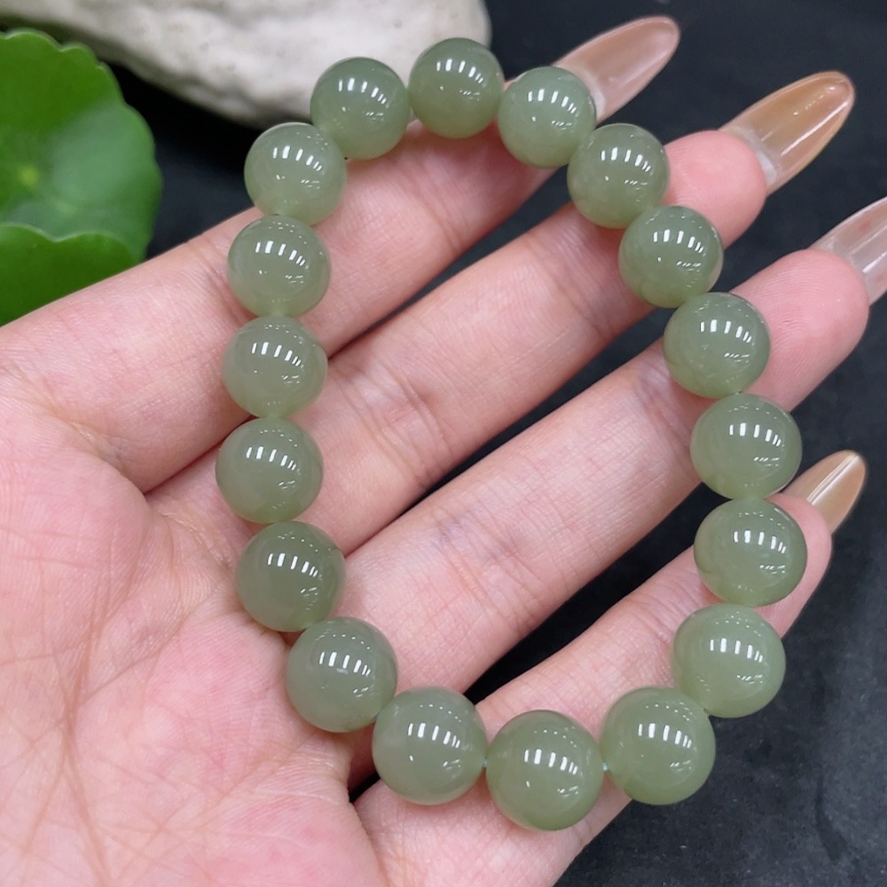 H32776928 Hetian Jade Bracelet, Approx. 9.9mm, Total Weight About 28g
