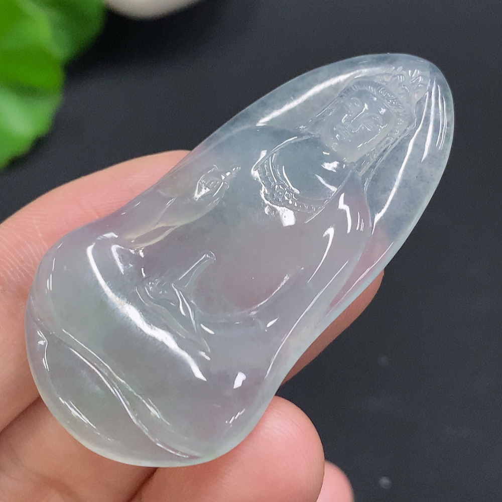 F30451845 Jadeite Guanyin Inlaid Piece Total Weight Approximately 9.6g