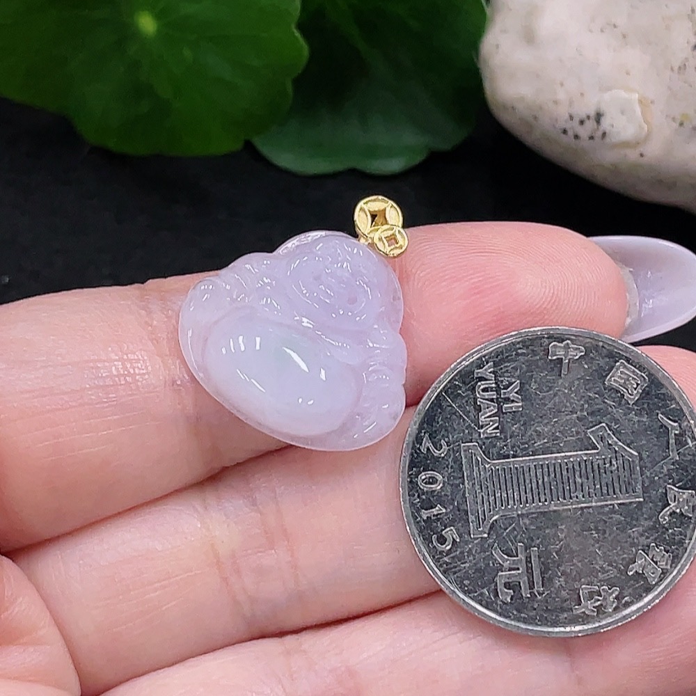 F33917094 Jadeite Buddha Pendant Non-Gold Inlaid Total Weight About 2.74g